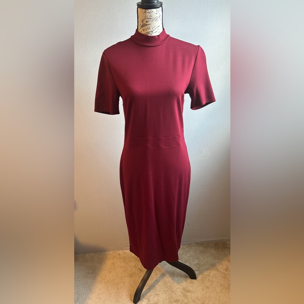 Express Burgundy Midi Dress with short sleeves. Size M. EXCELLENT CONDITION.
